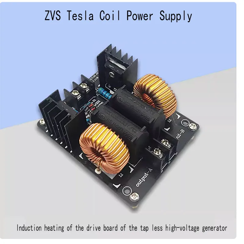 ZVS Tesla Coil Power Supply Tapeless High Voltage Generator Driver Board Induction Heating Circuit DC12-30V