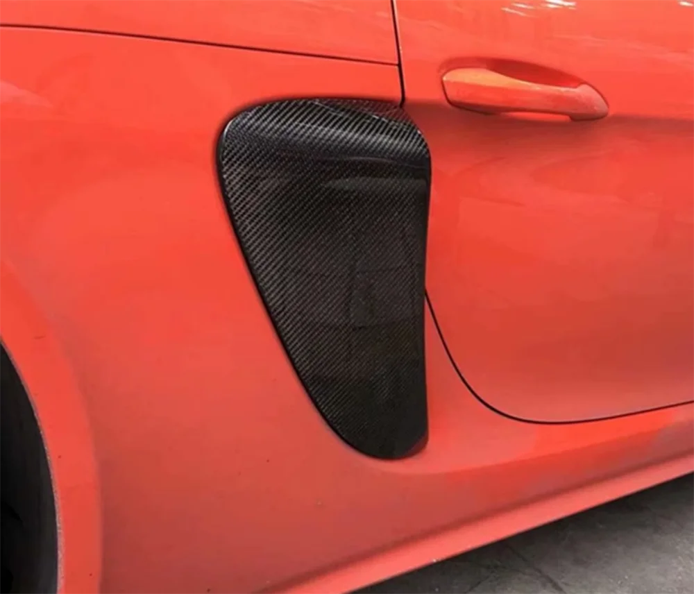 

Подходит для модифицированных автомобильных аксессуаров Porsche 718 Boxster Cayman, украшение бокового воздухозаборника из углеродного волокна в стиле GT, автомобильные инструменты