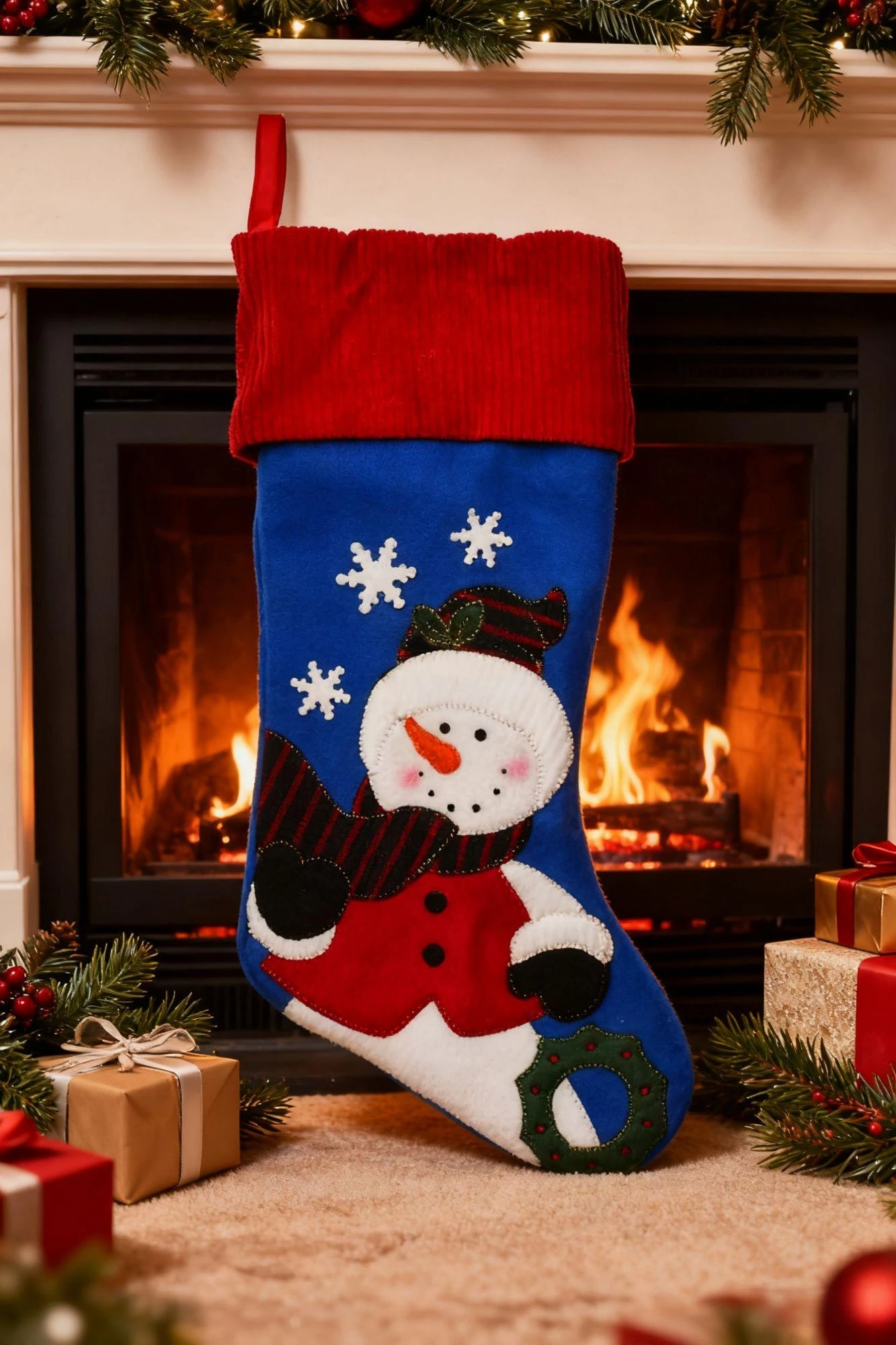 

Christmas Stockings White Stamping Gold Snowflake Xmas Ornaments Christmas Pendant Christmas Tree Decorations Noel Gift Socks