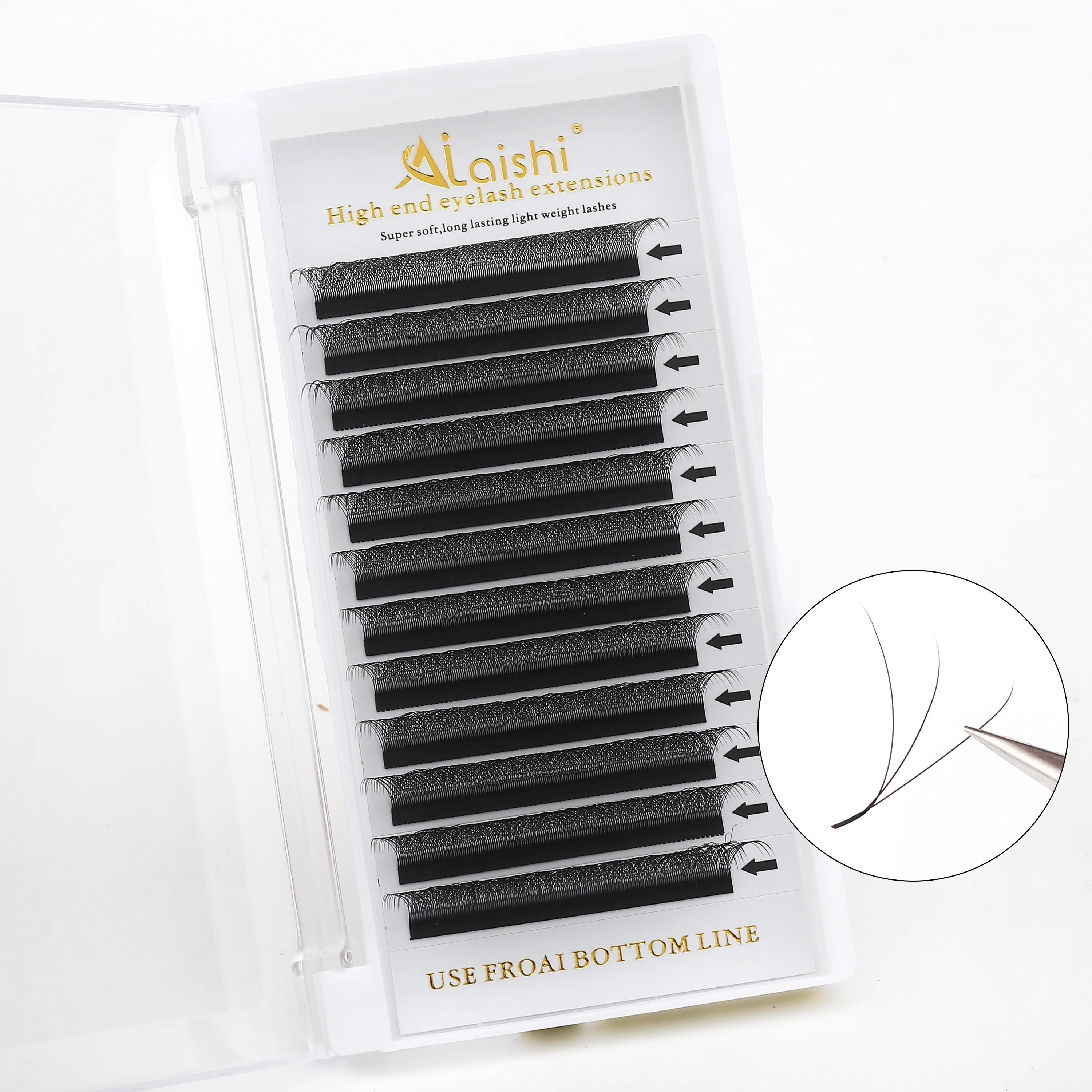 AILAISHI 3D Automatic Flower W volume Shape Bloom Premade Fans Natural Soft Light Individual Lashes Full Dense faux mink cluster