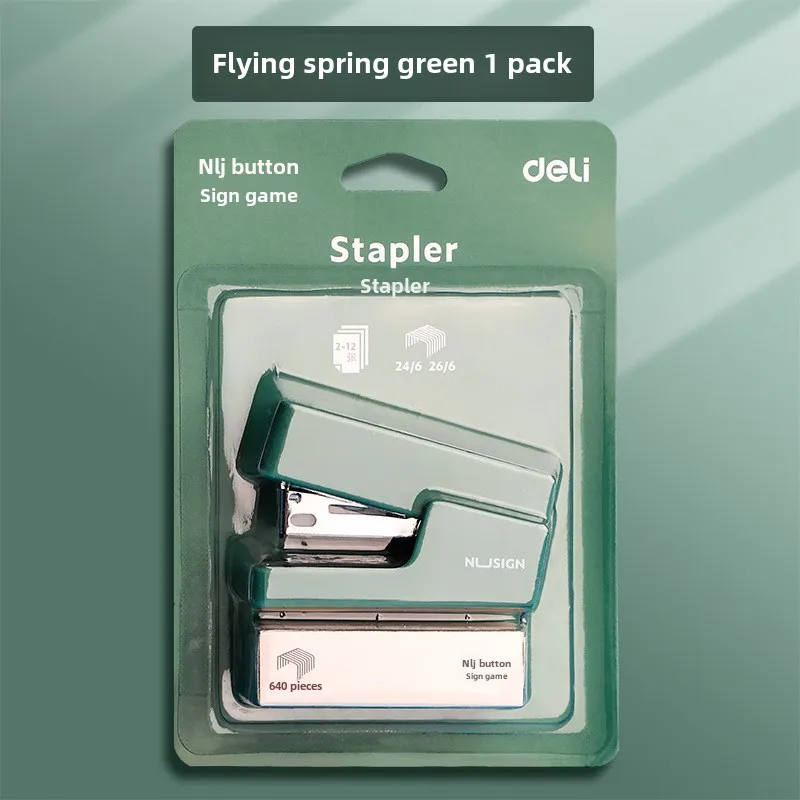 Deli Mini StaplerNS083Stapler Students Use Convenient Small Book Stapler Multi-Functional Bookbinding Machine Suit