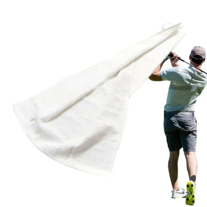 Golf Towel For Golf Ball Putter Cleaning Portable Cotton Golf Towel Absorbent And Sturdy Tri-Fold Golf Bag Towel For Golfers