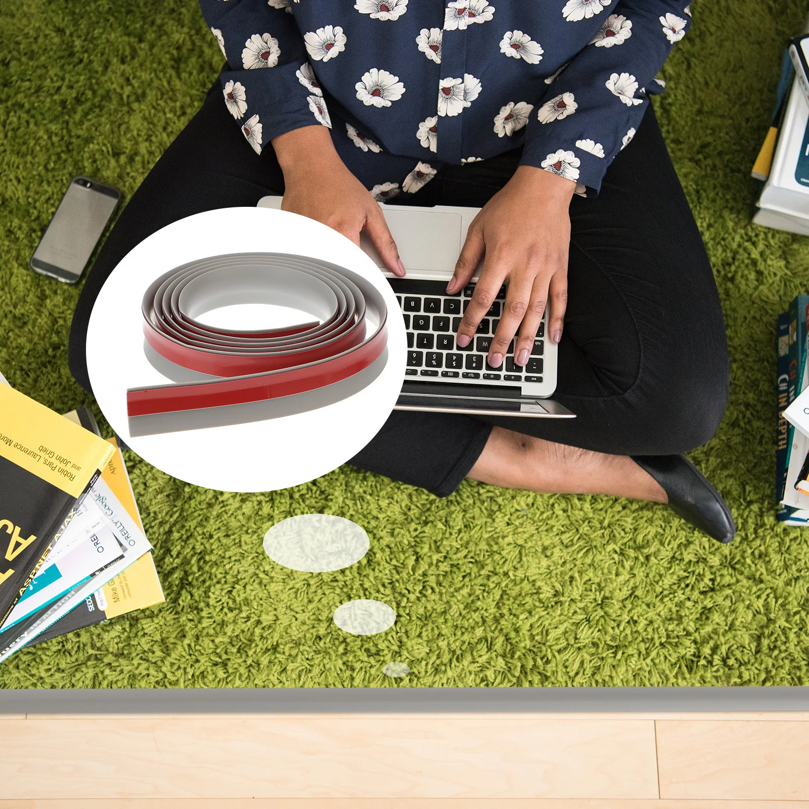 شريط انتقال الأرضية 1.5 متر مقاوم للماء PVC واقي حافة مرن لأغطية الأرضيات DIY تركيب فندق المكتب المنزلي #2