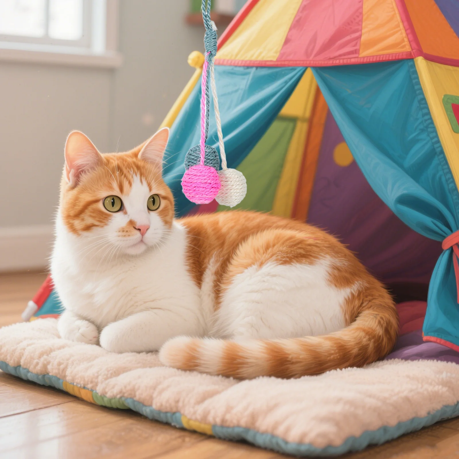 

Sisal Cat Ball Hanging Trio Colorful Balls Indoor Interactive Exercise Play Kitten Kicker Scratch Ball Fun Sisal Toy