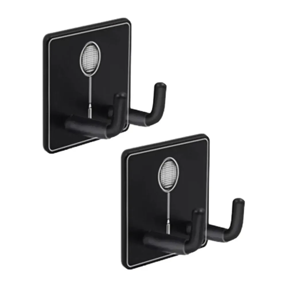 Stainless Steel Badminton Racket Holder Wall Hook Storage Display Rack Wall Mounted Racket Holder Silicone Protective Cover