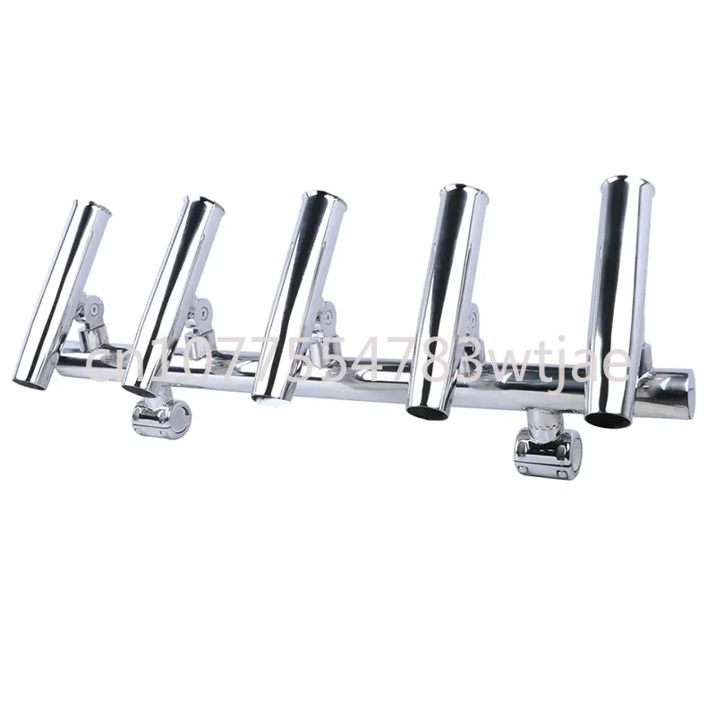 Stainless steel 5-pipe connection fishing rod support seat fishing rod clamp marine hardware accessories