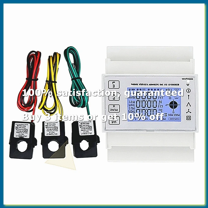 TAC4321CT Three Phase Din Rail WiFi Tuya Mutil-Function Energy Meter with KCT16 Current Transformer 230/400VAC-DT30
