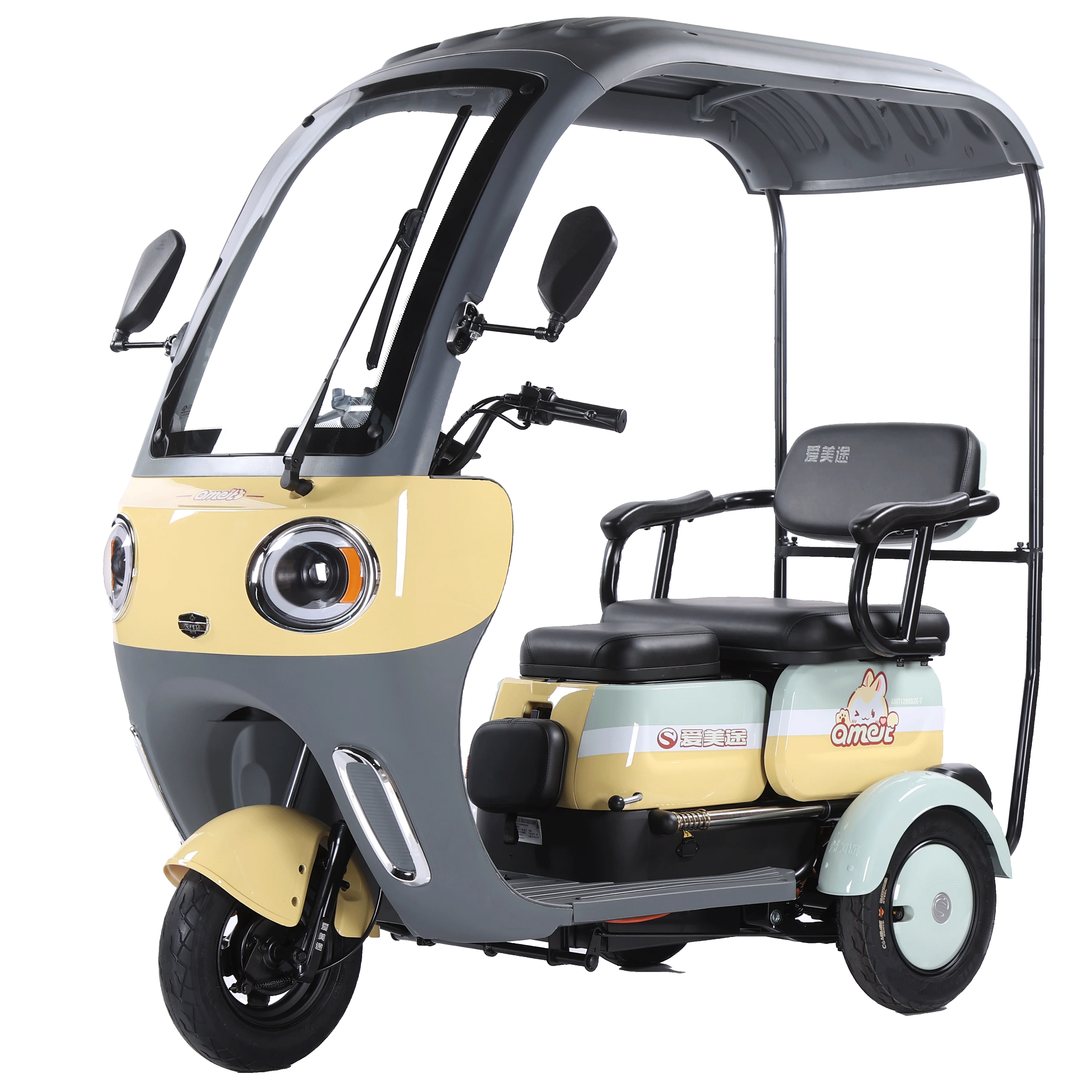 Short Trips Adult Thickened Frame Recreational Battery Operated Electric Tricycle Green Energy Powerful Motor Open Body Type