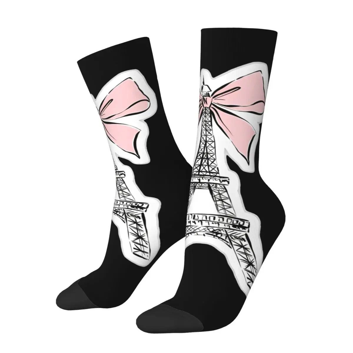 Hip Hop Retro Memorial Games Crazy Men's compression Socks Unisex Eiffel Tower Street Style Pattern Printed Funny Novelty Happy