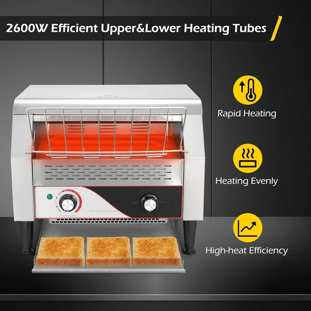 Kommerzieller Toaster 2600 Scheiben/Stunde Förderband Toaster für Restaurant w Förderband Toaster für Bagel brot