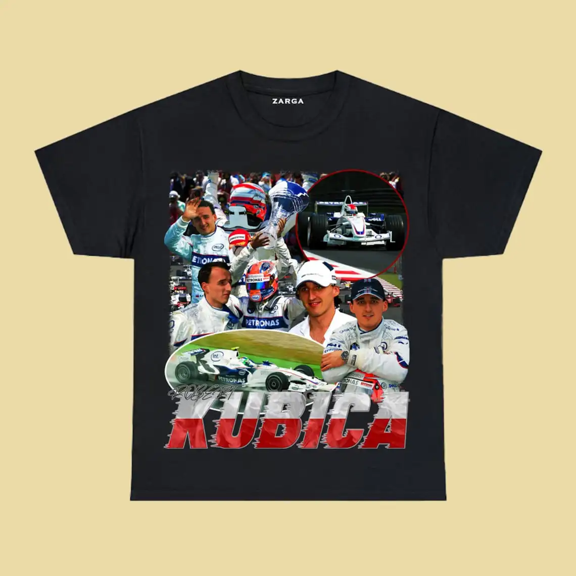 Robert Kubica Sauber   graphic bootleg homage T Shirt