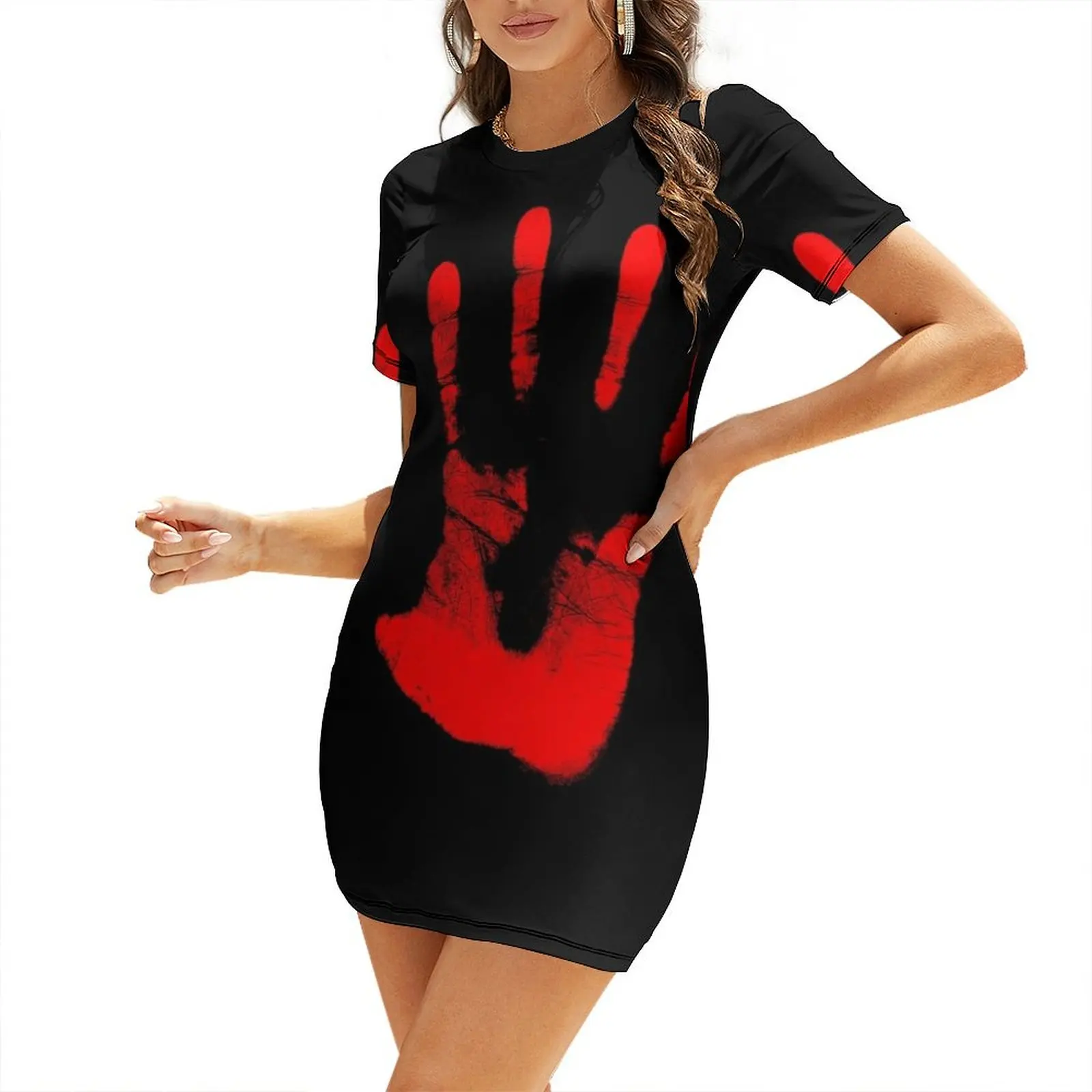 

Red Right Hand Short Sleeved Dress Women dresses summer sexy dress for women women's clothing trend 2025 woman dress