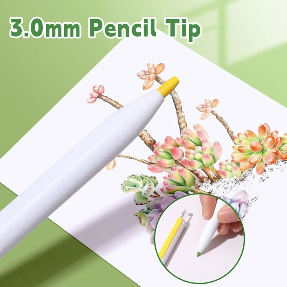 Non Sharpening Colored Pencil 12/18/24/36 Colors Replaceable Refill Mechanical Pencil Erasable Oil Based Sketching Pen Students