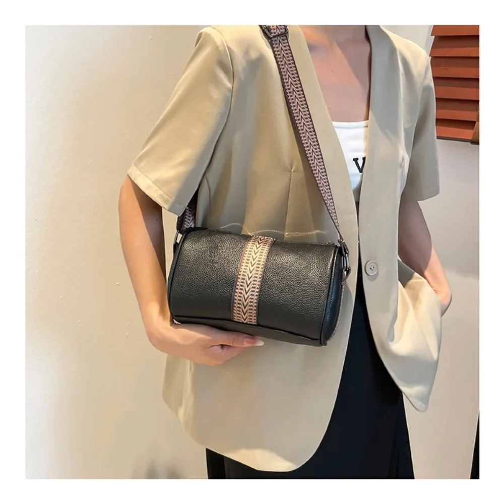 New retro small square bag, solid color PU single shoulder pillow bag, simple crossbody women's bag