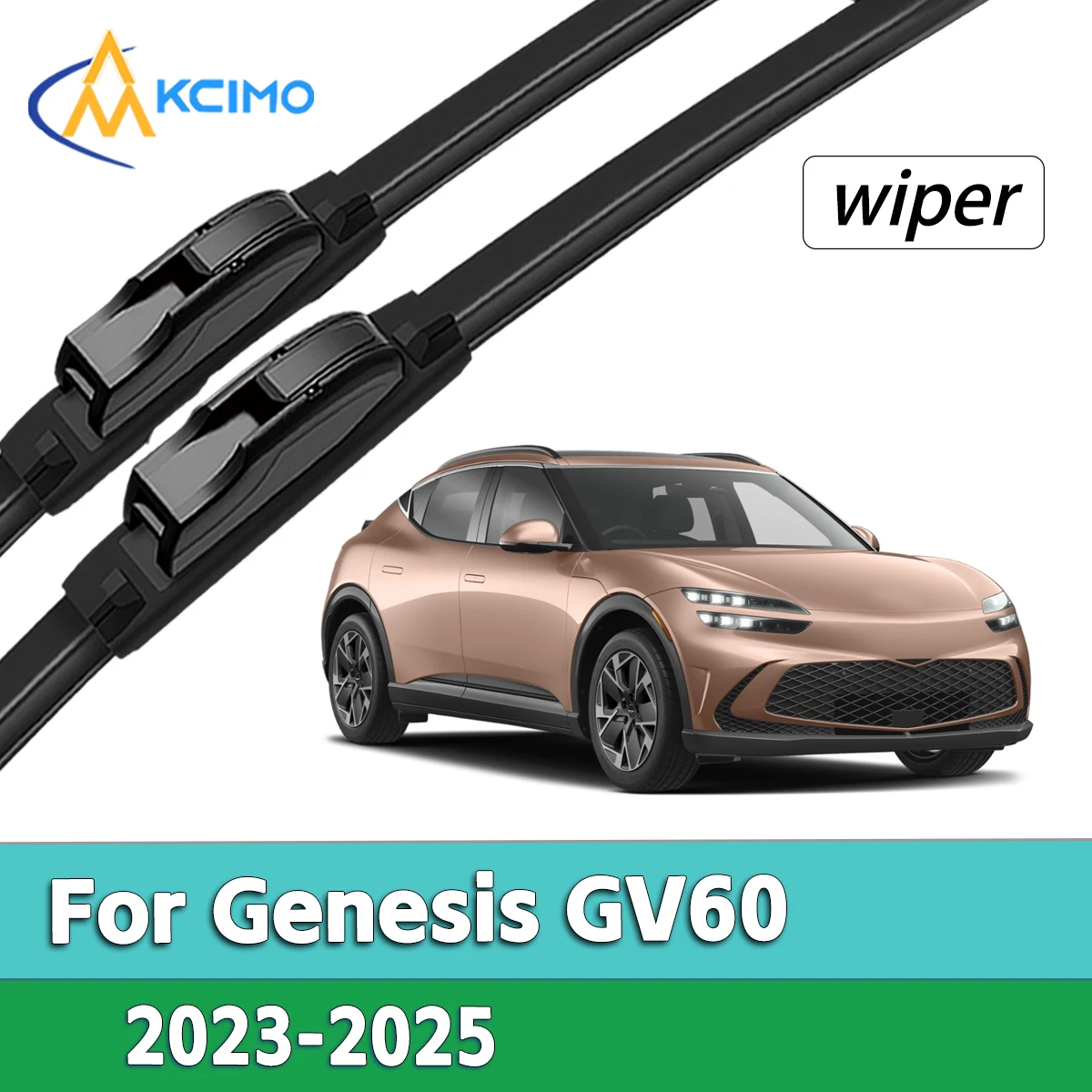 

High Quality Natural Rubber Front Wiper Set Compatible For Genesis GV60 2023-2025 Front Window Cleaning Kit