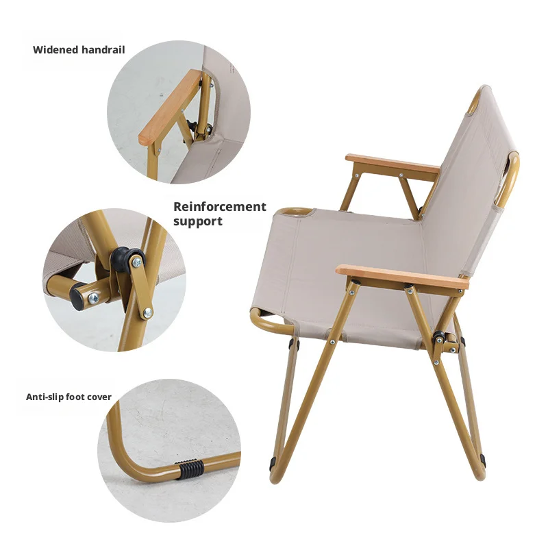 custom.Double Chair-Foldable Portable Outdoor Chair with Adjustable Backrest Iron Frame Camping Picnic Beach Workshop