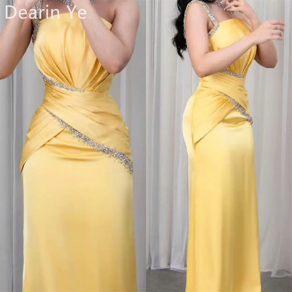 

Prom Dress Formal Saudi Arabia Dearin Strapless Column Floor Length Skirts Vertically Bespoke Occasion Dresses Evening Gown