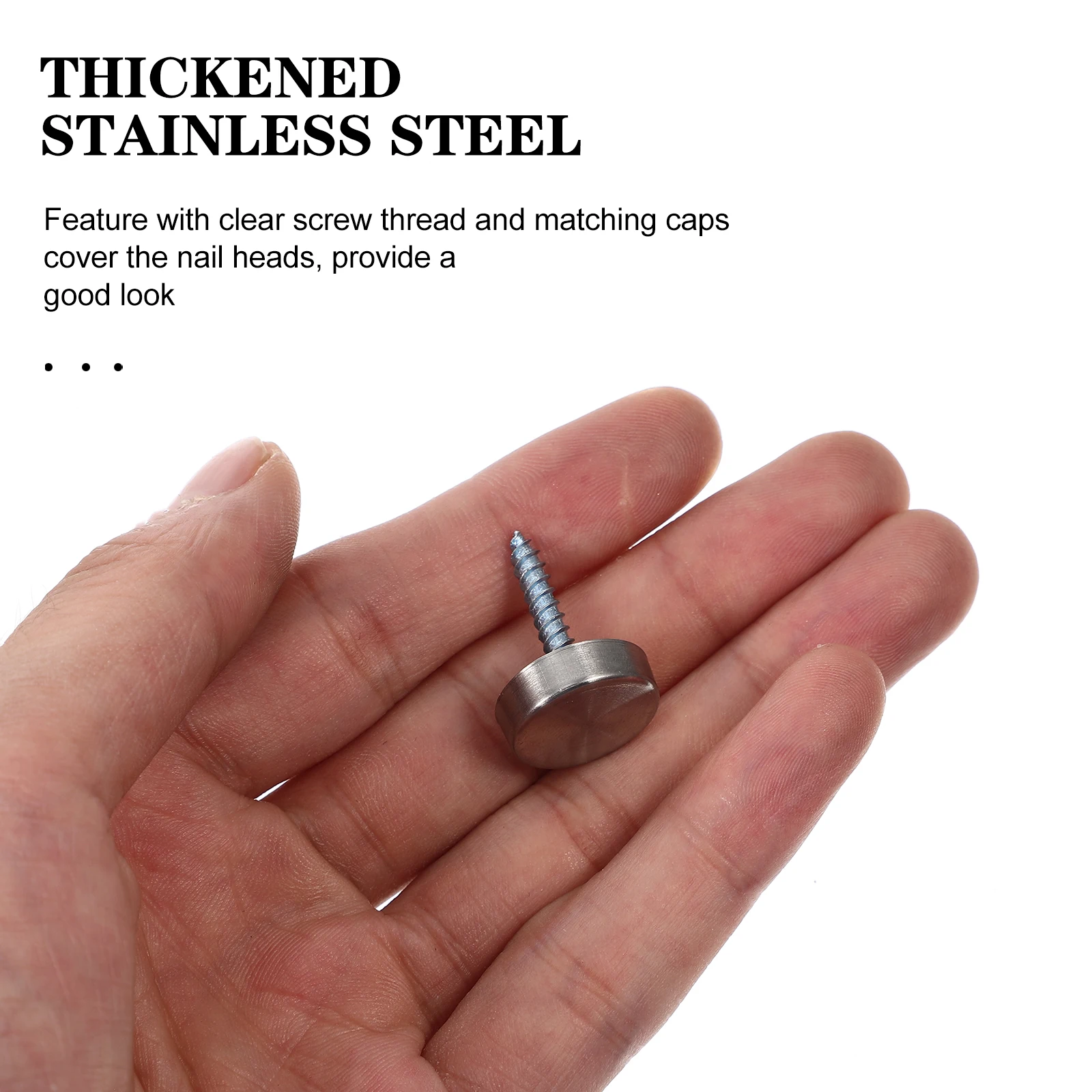 

12pcs Stainless Steel Mirror Nail Cap Thicken Decorative Screw Caps Advertising Board Nails Glass Mirror Nail Picture Frame
