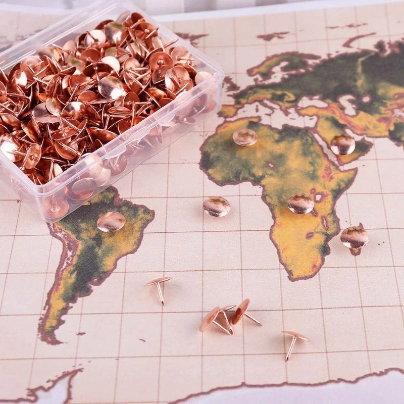 400pcs Metal Thumbtack Drawing Pins Pushpin Cork Board Photo Wall Map Markers Office Supply