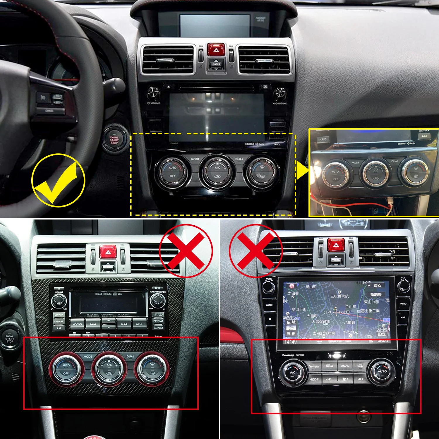 For Subaru WRX  STi 2015-2021 Real Carbon Interior Console Air Conditioner Switch Button Cover  Trim Car Accessories 1pc