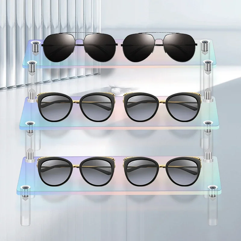 1-5 الطبقة قزحي الألوان الاكريليك عرض الناهضون رف حامل لشخصيات المقتنيات الكب كيك العطور جوهرة تزيين وتنظيم