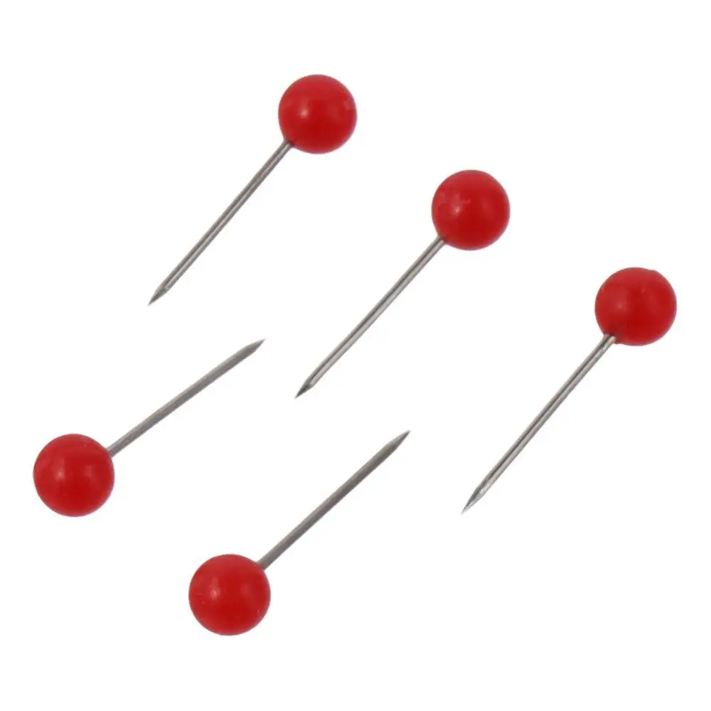 300 pieces/box Red Map Tacks Push Pins Durable Portable Round Head Pin Plastic Lightweight