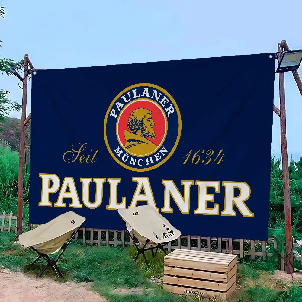 German Beer Paulaner Banner Art Printing Japanese Wall Flag Anime Wall Hanging Home Decor
