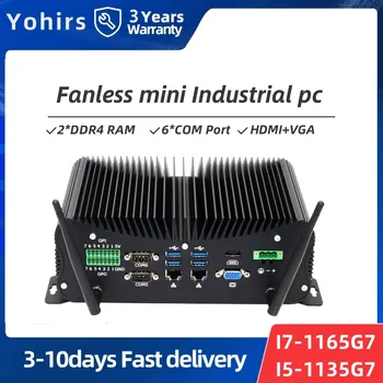 كمبيوتر صناعي Faness ، i7 1165G7 ، i5 1135G7 ، كمبيوتر صغير ، متين ، 6 * COM ، 2 * mi G ، B3 ، LAN 8 * USB ، GPIO ، HDMI ، VGA ، 4G LTE