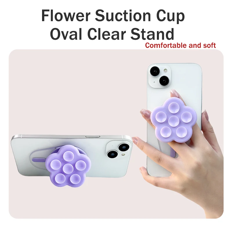 

MagSafe CellPhone Grip Holder Foldable Grip Tok Pocket Socket For iPhone Sumsung Expanding Flower Oval Clear Finger Ring Stand