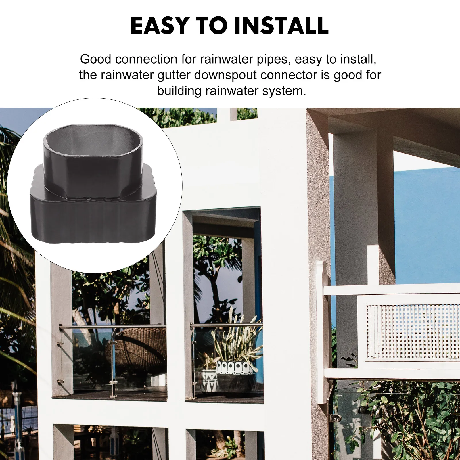 موصل ماسورة التصريف لمزراب مياه الأمطار، محول عالي التحمل، موصل مزراب خارجي لتصريف تدفق المياه بشكل سلس #1