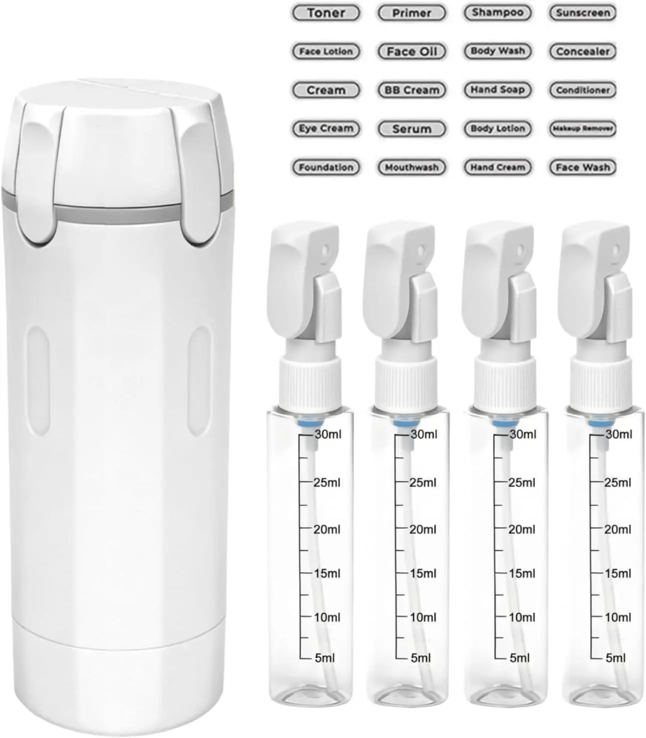 4 In 1 Travel Dispenser Portable Travel Bottles Leak Proof Leakproof Travel Container For Perfume Shampoo Conditioner Lotion