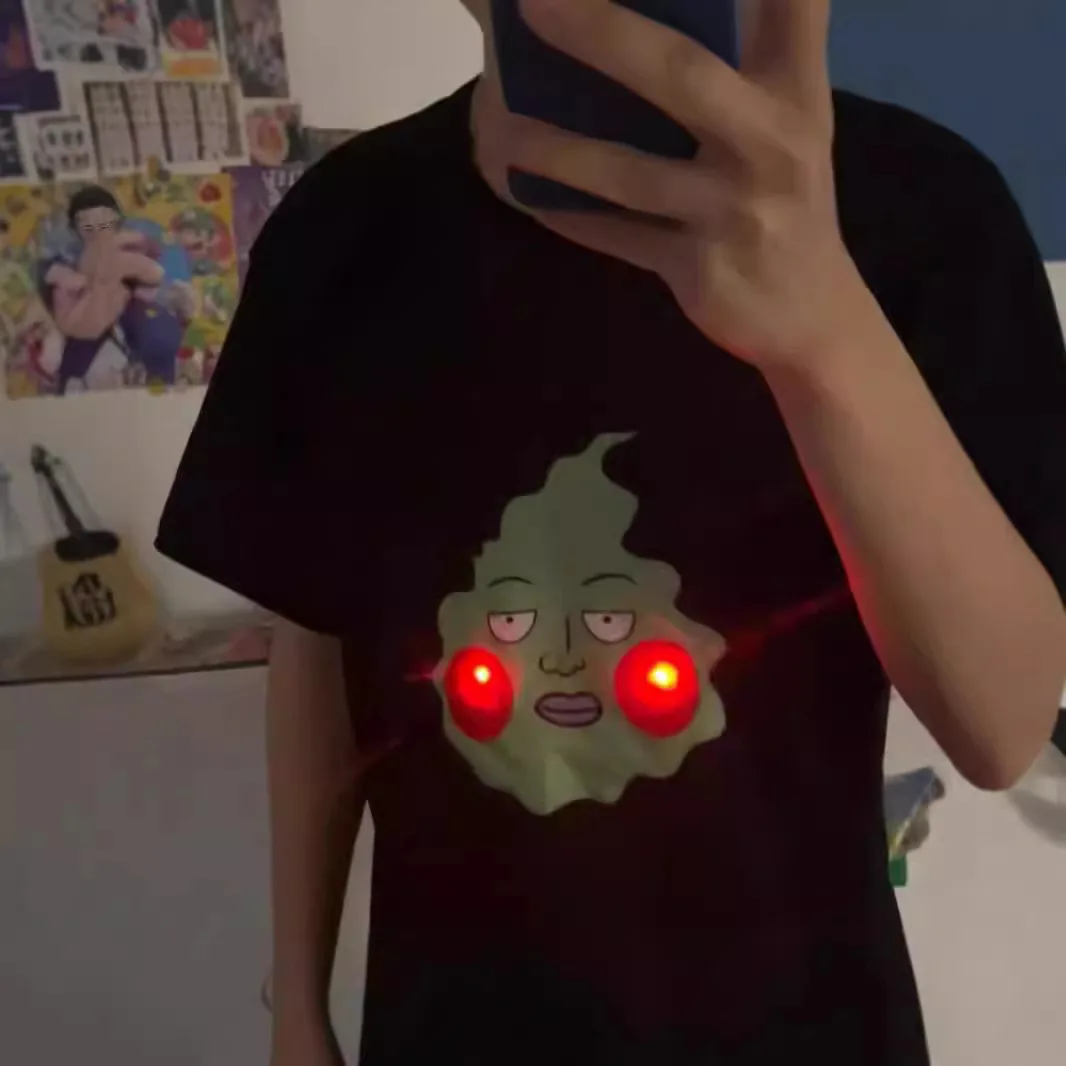 توهج الظلام الدمل طباعة تي شيرت مجموعة تي شيرتات قصيرة للأطفال أنيمي ملابس خاصة منامة الصيف ليلة تضيء الزي ملابس صالة غير رسمية