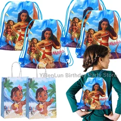 Disney Moana sacchetto regalo di carta compleanno Decor Moana zaino borsa con coulisse manico per biscotti sacchetto di caramelle Baby Shower party Supply Gift