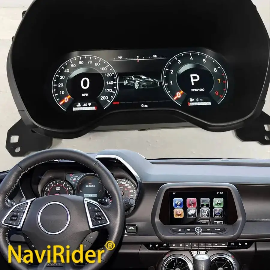 

Цифровой спидометр N NAVIRIDER 12 дюймов с ЖК-дисплеем и CarPlay для модернизации приборной панели автомобиля Camaro 2016-2023