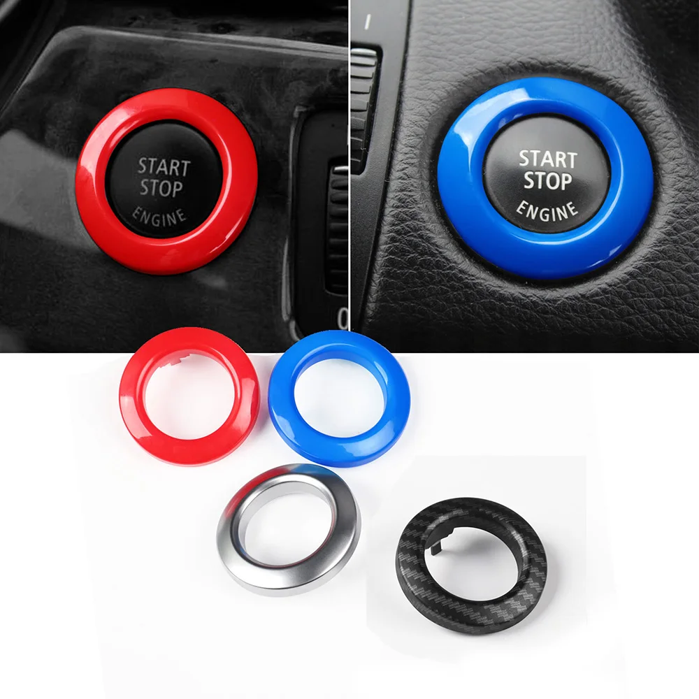Car Start Stop Engine Switch Button Ring Frame Replacement For BMW 3 Series E90/E91/E92 2005-2012 For BMW 5 Series E60 2006-2009