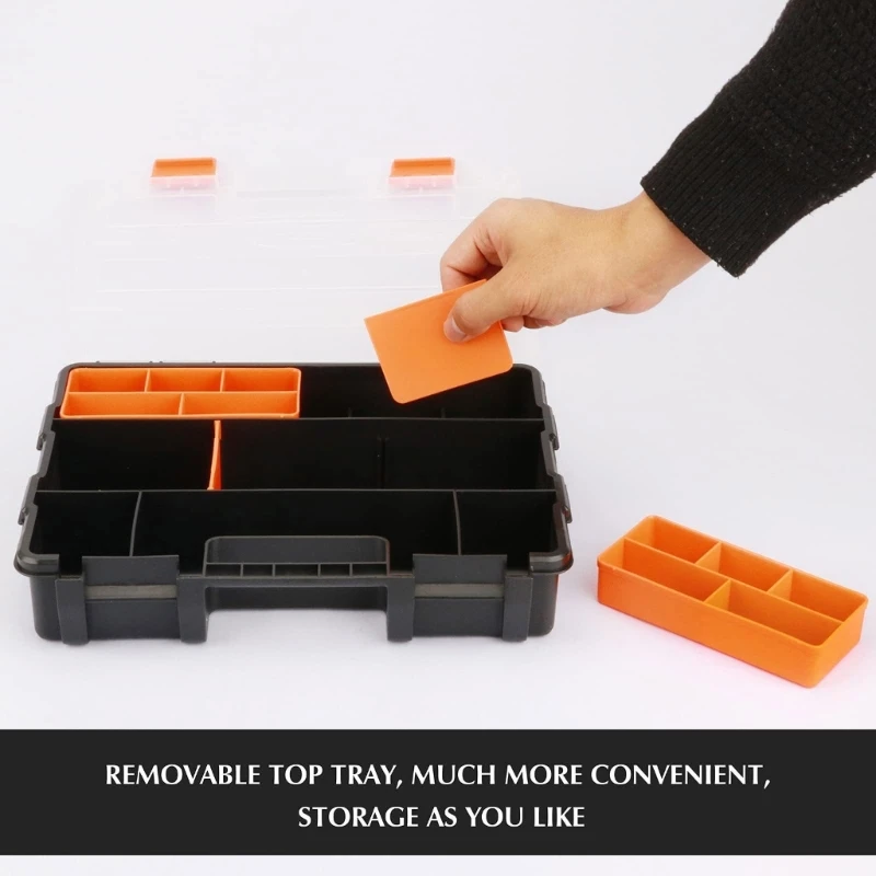 Multi Compartment Plastic Tool Box For Workshop Organization with Impact Resistant Design And Sealed Moisture