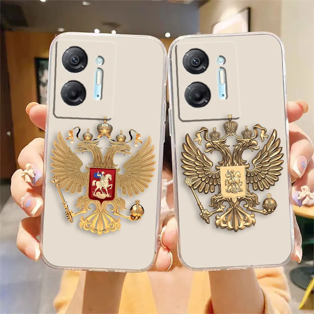 Clear Phone Case For Infinix HOT 9 10 11 12 12i 20 20s 30 30i POVA 2 3 4 PRO PLAY Case Shell Fashion Russia Russian Flags Emblem