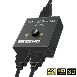 4K 3D HDTV Switch 2 Ports Bi-directional 1x2 / 2x1 HDMI-Compatible Mini Switcher Splitter Supports HDR HDCP for PS4 Xbox HDTV