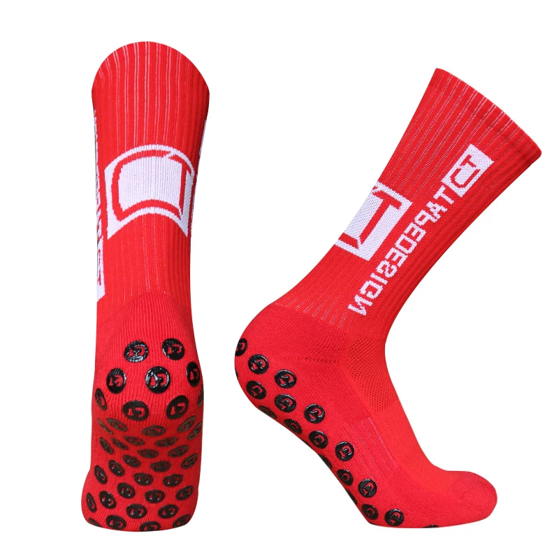2024 New Football Socks Anti Slip tapedesign Round Silicone Suction Cup Grip Soccer Socks Sports Men Women Baseball Rugby Sock