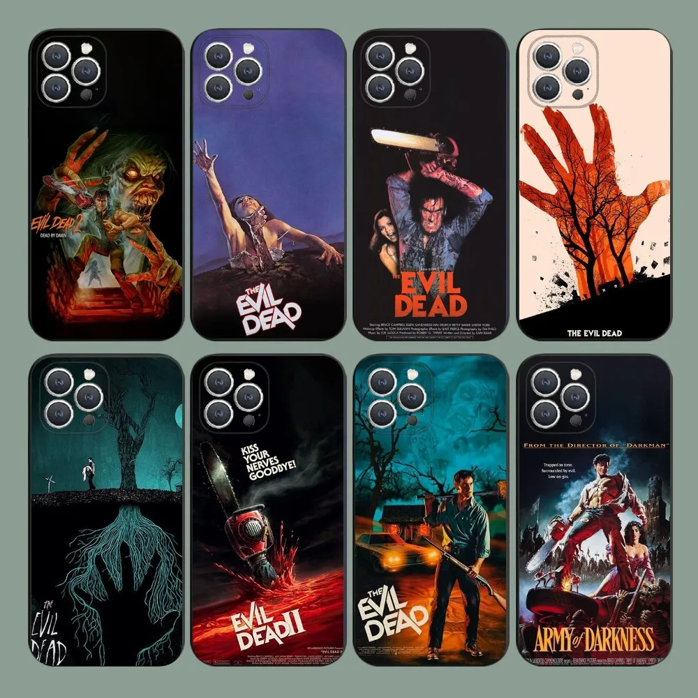Funda de teléfono E-Evil Dead de película de terror para iPhone 15,14,13,12,11,Plus,Pro Max,XS,X,XR,SE,Mini,8,7 funda negra de silicona suave