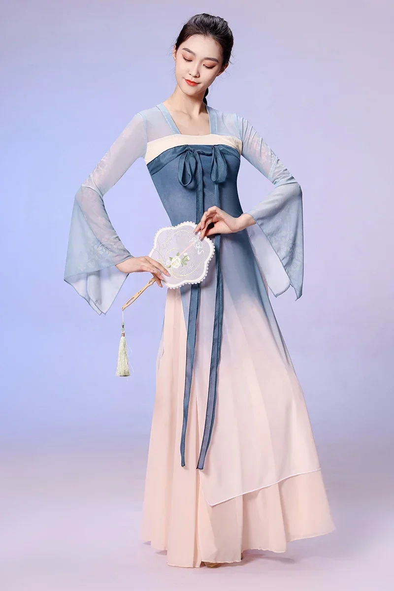 เต้นรําคลาสสิกเครื่องแต่งกายผู้ใหญ่ Elegant จีนโบราณ Yangko ฝึกชุด Fairy Daily Dance Performance Stag Dancewear ชุด