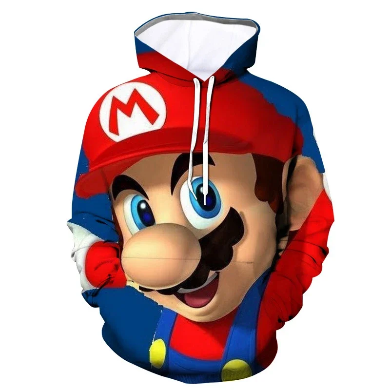 2023 Super Mario Halloween Costume Men Hoodie Cosplay Toad Yoshi Daisy Luigi Bowser Mario Bros. Accessories Print Hoodie Women