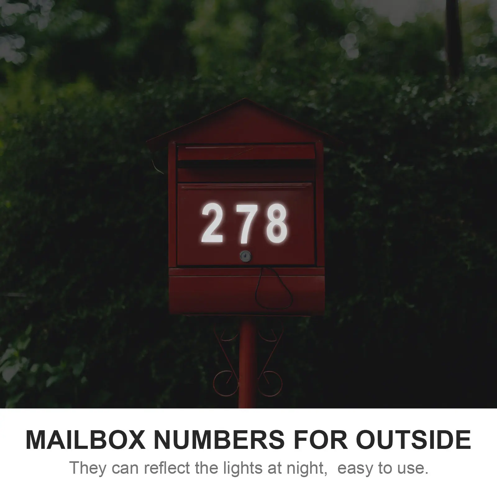 5Sets Reflective Mailbox Numbers Decals Easy Peel Stick Address Stickers for Exterior Door Window Car Trash Bin Numbering