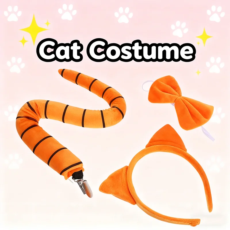 

Cat Costume for Girls Costumes Animal Ears and Tail Accessories Headdress Cosplay Headband Ears Costume for Girls up Cosplay