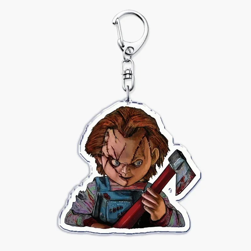 Horrible Movie Chucky Bride Keychain for Accessories Bag Pendant HALLOWEEN Ghost Doll Key Chain Ring Keyring Jewelry Fans Gifts