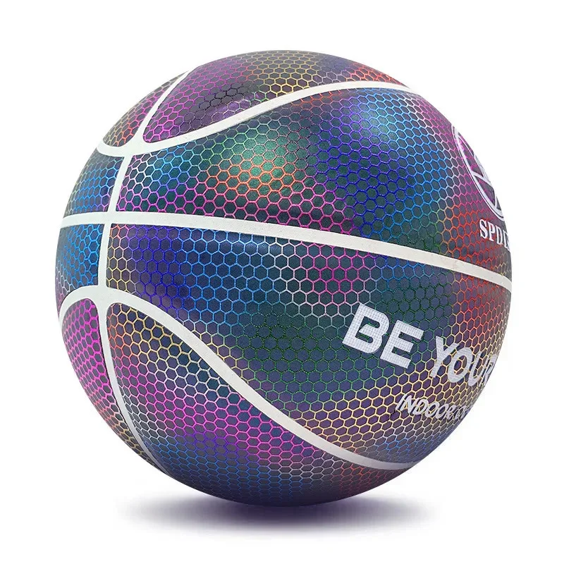 Fluorescent Luminous Soft Microfiber Size 7 Wear-Resistant Anti-Slip Outdoor Indoor Professional Basketball Ball