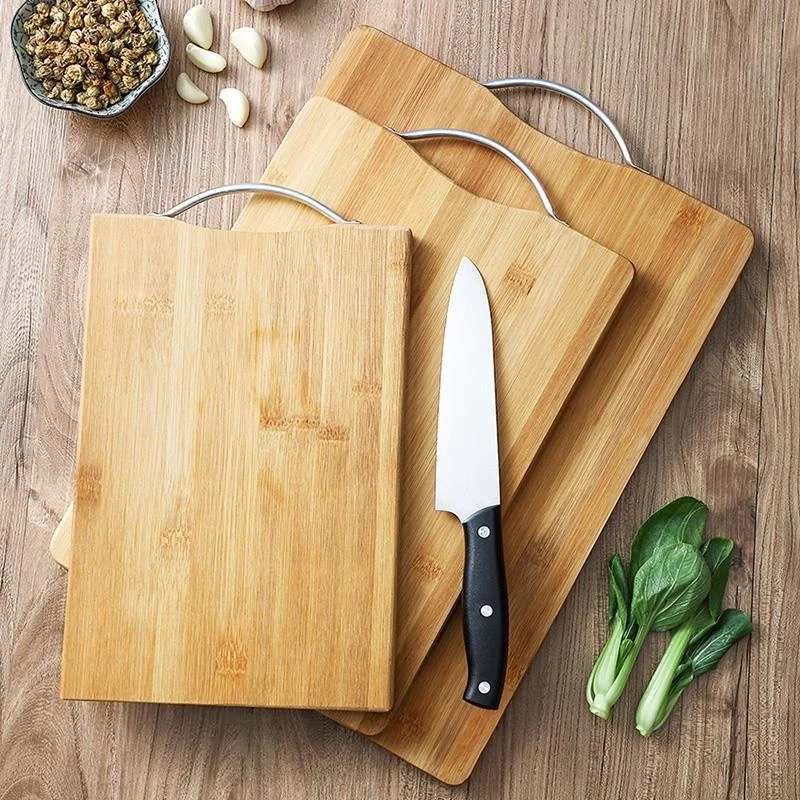 

Home Use Thickened Bamboo Cutting Board Double-Sided Aluminum Handle Dough Rolling Meat Chopping Multipurpose Kitchen Chopping B
