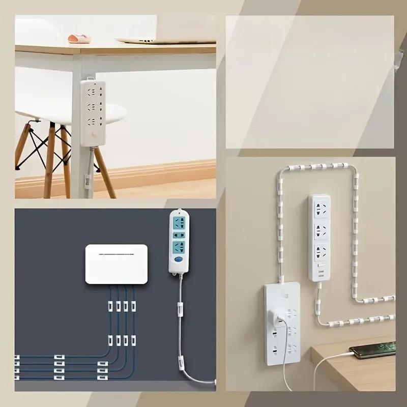 No Drill Socket Holder Self Adhesive Power Strip Fixer Wall Mount Organizer For Plug Board Router Punch-Free Storage Accessory