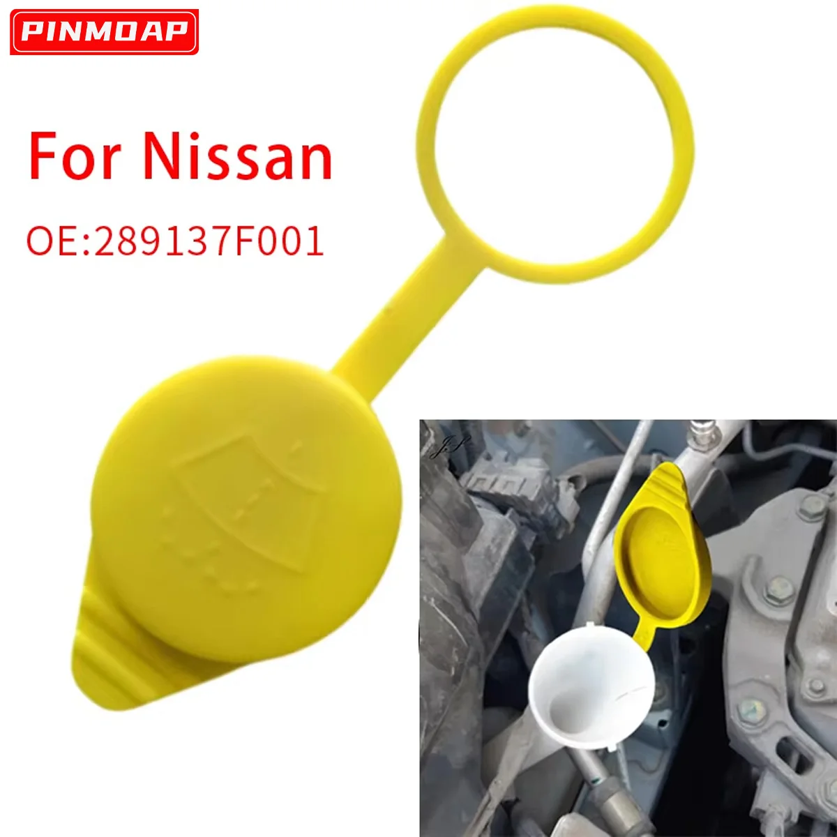 La cubierta del tanque de líquido limpiaparabrisas PINMOAP es adecuada para Nissan Pathfinder R50 R51 Terrano R20 Mistral Navara D40 289137F001