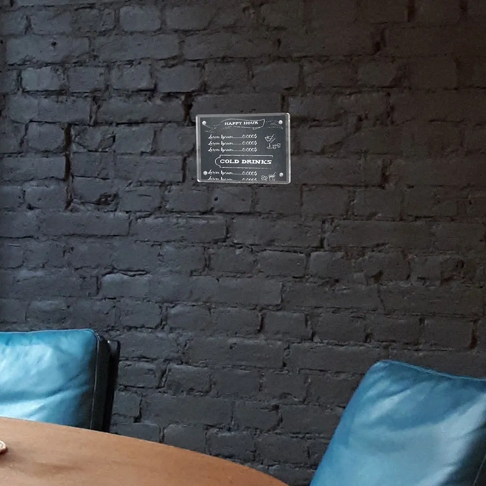 حامل عرض شفاف من الأكريليك حامل علامة مغناطيسي مزدوج الجوانب لترخيص الأعمال على سطح الطاولة ومطعم المكتب